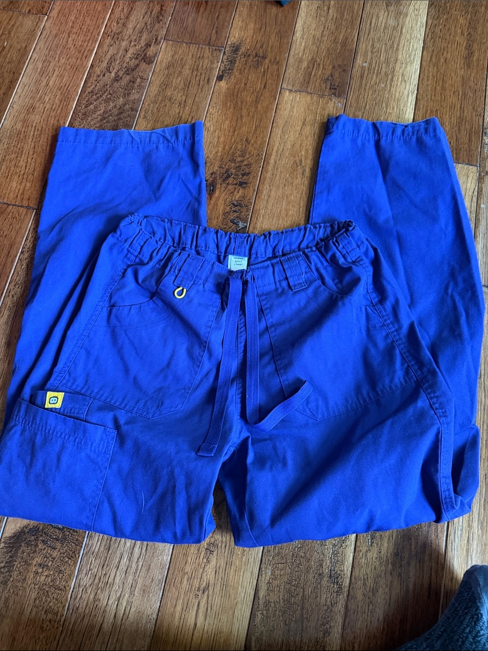 Bright Purple Work Pants with Yellow Logo Patch